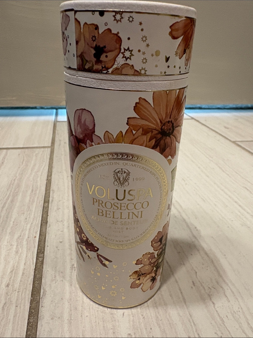 Voluspa Prosecco Bellini Floral Room and Body Spray Blush and Gold